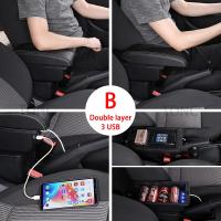 Soporte Para Brazos Peugeot 207 CC Caja De Almacenamiento Con USB Accesorios Para Coche Material ABS + Cuero PU - details 3
