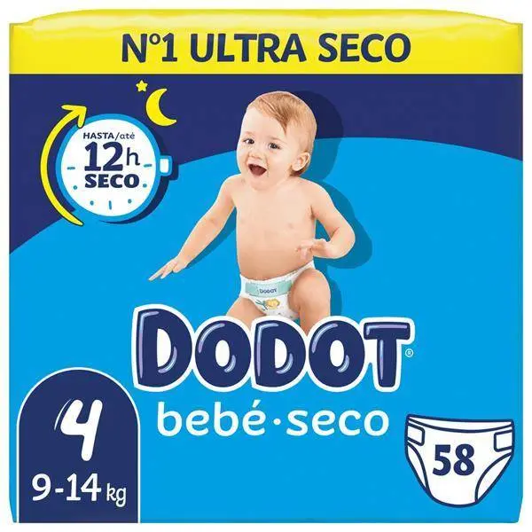 Dodot Pañal Bebé Seco Talla 4 - 58 Unidades - 1