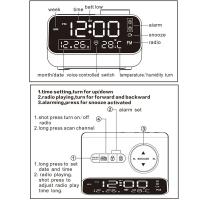 Radio FM con Carga USB, Reloj despertador LED, termómetro, higrómetro, calendario de Mesa Digital, función de memoria, auriculares conectados - details 1