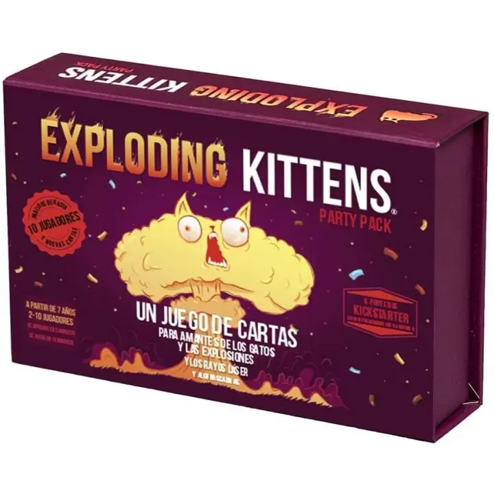 EXPLODING KITTENS PARTY PACK. Juego de mesa emocionante y divertido, ideal para disfrutar con amigos y familia. Estrategia, creatividad y entretenimiento en cada partida. - 1