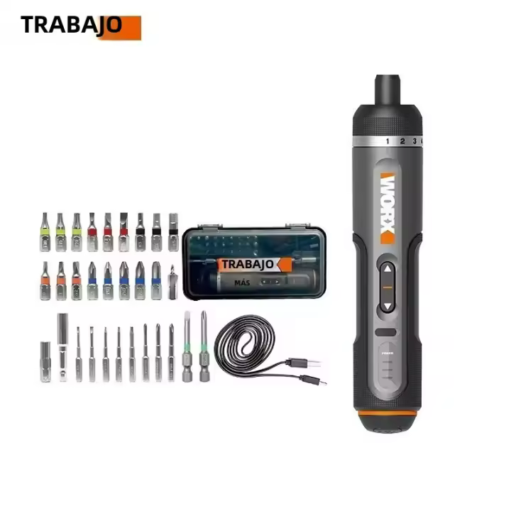 WORX WX242 Destornillador Eléctrico Cordless 4V Set De 30 Puntas Recargable Por USB Herramienta Mini Taladro Inteligente Para DIY En El Hogar - 1