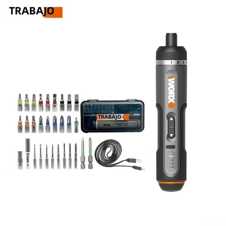WORX WX242 Destornillador Eléctrico Cordless 4V Set De 30 Puntas Recargable Por USB Herramienta Mini Taladro Inteligente Para DIY En El Hogar - 1