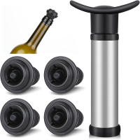 Juego De Ahorrador De Vino Con Bomba De Vacío En Acero Inoxidable Preservador De Vino Blanco / Cerveza Mantener El Vino Fresco - details 0