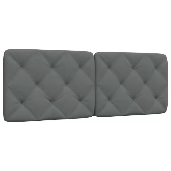 Cabecero de cama acolchado tela gris oscuro 140 cm - 1