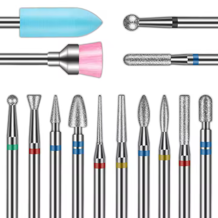 Kit De Brocas Para Uñas 14pcs 3/32'' Carburo De Diamante Para Eliminar Cutículas Adecuado Para Uñas De Acrílico Y Gel Manicura Con Caja - 1