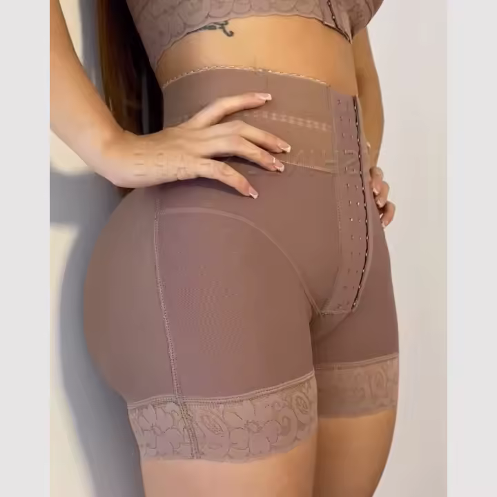 Fajas Colombianas Para Mujer Shorts De Compresión Con Levantador De Glúteos BBL Modelador De Cintura Con Ganchos Talla Alta - 1