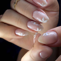 24 PCs Uñas Postizas Cortas Estilo Francés Minimalista Con Brillo Incluye 1 Gel Jelly Y 1 Archivo De Uñas Kit De Uñas Postizas - details 34