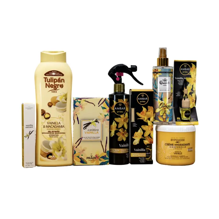 CAJA BEAUTY VAINILLA Caja Multimarca de Productos de Cosmética y Hogar - Vainilla - Tulipán Negro, Ambar, Prady - 1