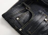Jean Retro De Buzo Para Hombre Estilo Moderno Con Bolsillo Y Cierre De Cremallera Tejido De Dénim Elástico Slim Straight - details 3