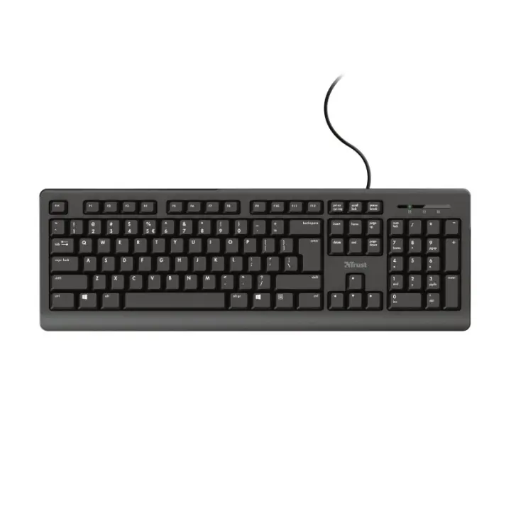 Trust TK-152: Teclado USB Negro Silencioso y Resistente a Líquidos - 1