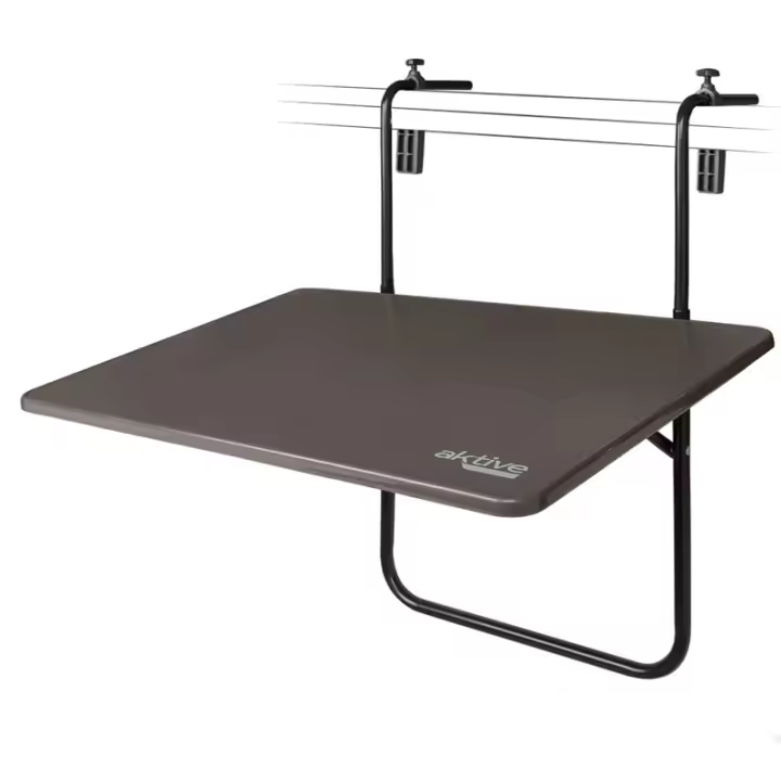 Mesa Plegable Para Colgar En Balcón Plegable Y Multiposición Soporta Peso Máximo De 20 Kg Ideal Para Colocar En La Barandilla De Terrazas O Balcones 60 X 66,5 X 40 Cm Acero - 1
