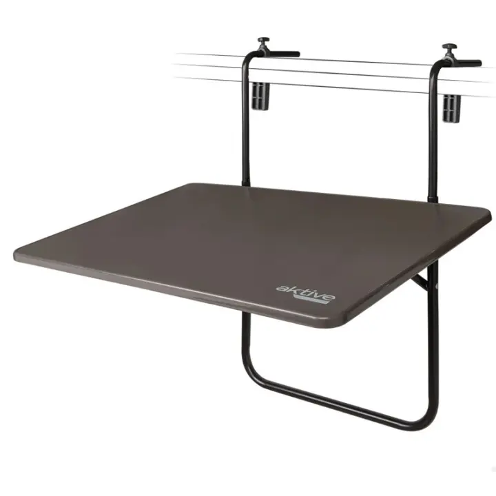 Mesa Plegable Para Colgar En Balcón Plegable Y Multiposición Soporta Peso Máximo De 20 Kg Ideal Para Colocar En La Barandilla De Terrazas O Balcones 60 X 66,5 X 40 Cm Acero - 1