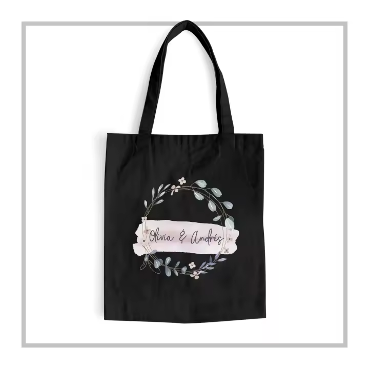 RegaloVip.es - Bolsa Tote Negra personalizable eventos, Bolsa personalizada con logo, Bolsa para eventos personalizada, Bolsa promocional personalizable, Bolsa de regalo personalizable, Bolsa de congresos personalizada, Bolsa de feria. - 1