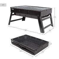 Barbacoa Portátil Aktive a carbón, medidas 50x30x23cm, portátil y plegable con asa de transporte - details 3