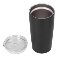 Taza térmica portátil de doble pared con tapa de 20 oz para el hogar, la oficina, viajes, color negro - details 1