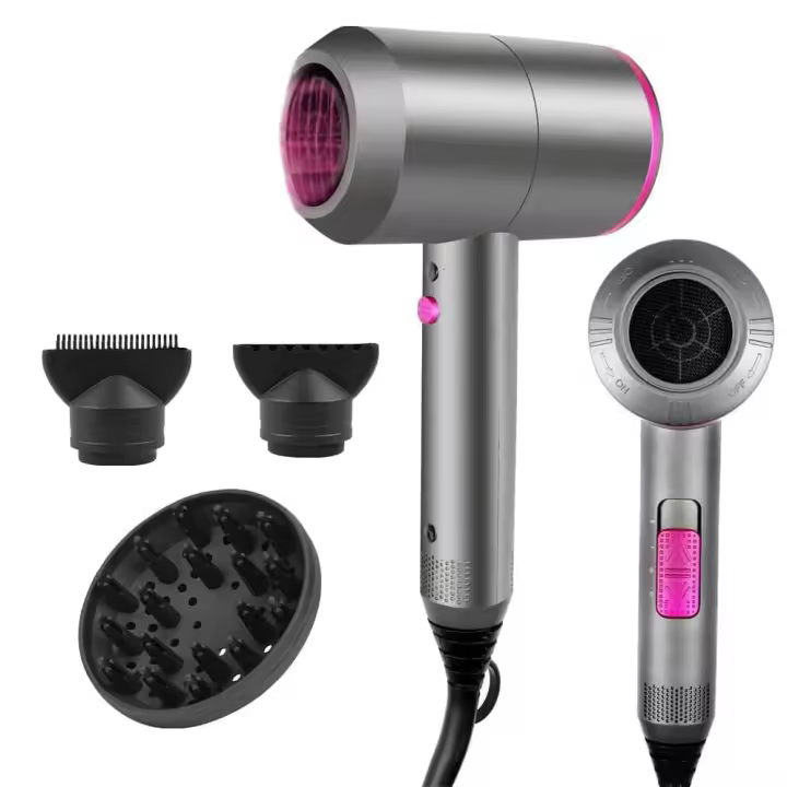 Secador Pelo Ionico, 2000W AC Motor Rápido, 3 Temperaturas, 2 Velocidades, Difusor y Concentrador Vision (Gris niebla) SO - 1
