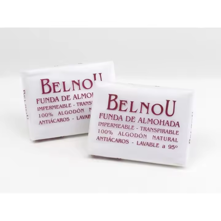 FUNDA DE ALMOHADA RESPIRA DE BELNOU IMPERMEABLE TRANSPIRABLE ANTIÁCAROS BLANCA - 1