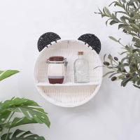 Estante de pared de tela de ratán flotante con forma de oreja de oso, cesta de almacenamiento colgante, estante de exhibición de plantas pequeño para el hogar y la oficina - details 4