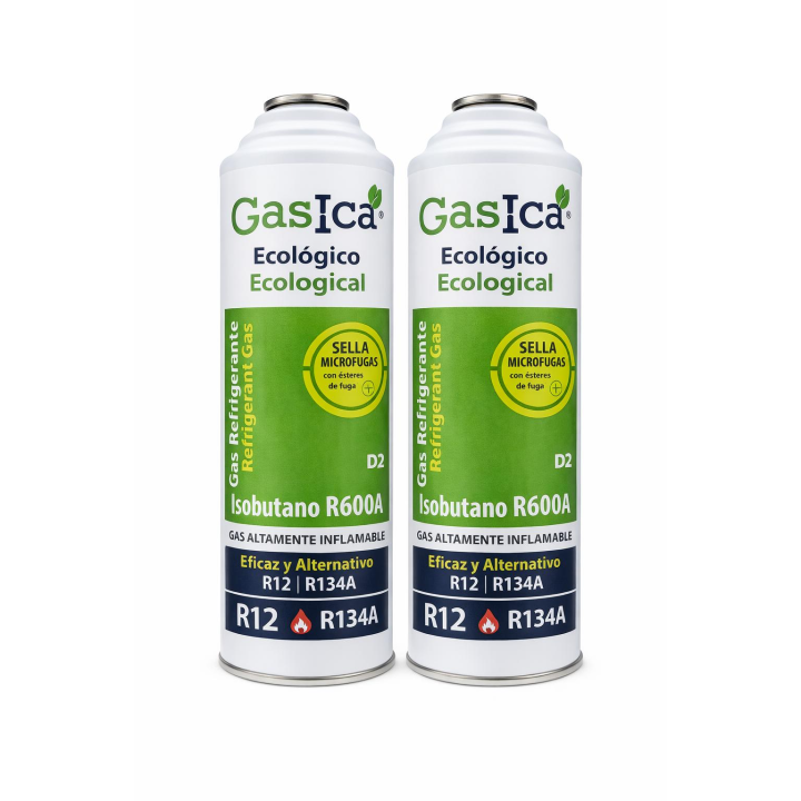 Pack 2 unidades Gas ecológico profesional GASICA D2 para refrigeración y climatización