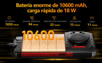 FOSSiBOT F101P Movil Resistente Android 13, Batería 10600mAh móvil irrompible 5.45'' HD 7GB RAM+64GB ROM (TF 1 TB), cámara 24MP+8MP+5MP, 122dB Altavoz,2,0Ghz, 4G Dual SIM/NFC/OTG/GPS/BT5.0 - Negro/Rojo - details 1