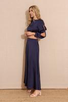 SOLO VENTA TOP - CONJUNTO SATINADO AZUL OSCURO SALMA - Top Satinado, Satén, Azul Oscuro Primavera Verano para Mujer, Fiesta, Evento, Bodas - details 1