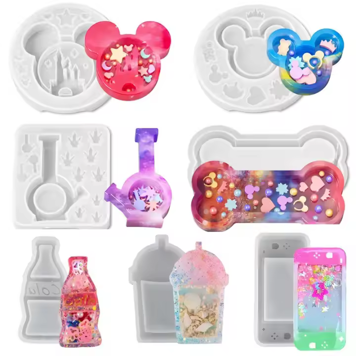Molde De Silicona Para Postres Y Helados En Forma De Arena Colapsante Y Llave De Mickey 1 Pieza Herramienta De Manualidad Sin Químicos Peligrosos - 1