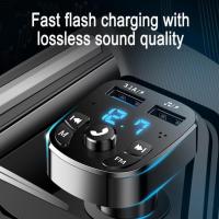 Transmisor FM Bluetooth Inalámbrico Para Coche Kit De Manos Con Cargador USB Doble 2.1A Reproductor De MP3 TF Card U Disk AUX Player - details 7