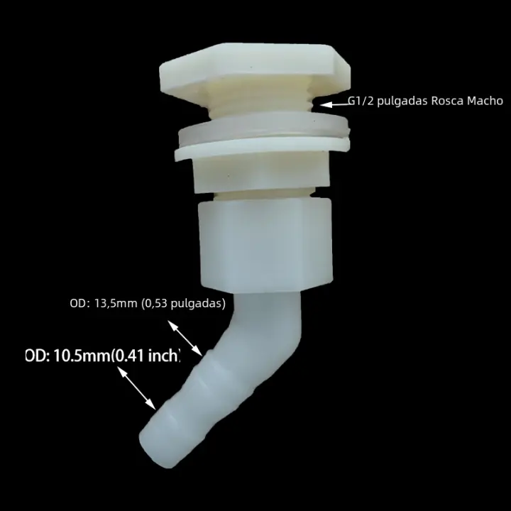 2Pcs Conector De Tanque De Agua Para Ganadería Plástico Barbado Unión De Pagoda Juego De Salida E Inlet Para Pollos Conejos Y Otros Animales Domésticos - 1