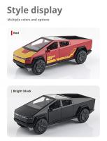 Modelo De Coche De Aleación Cybertruck 1:32 Juguetes De Metal Para Niños Vehículos De Tierra Off-road Simulación Colección Regalos - details 6