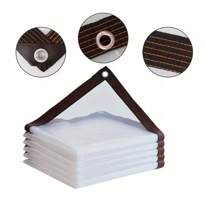 Tarpaulin Impermeable Tapa Clara De PE Con Grommets Para Jardín Balcones Patio Canopas Vallas Protección De Plantas En Invierno Para Estufa De Invernadero - 1