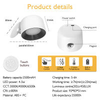 Luz De Pared Remotamente Controlada RGB Cambiante Y Dimmable Luz Nocturna Para El Dormitorio Con Rotación De 360 Grados - details 9