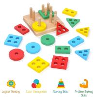 Juguetes De Madera Montessori Para Niños Categoría Montessori Juguetes Educativos Para Bebés Y Niños Pequeños Adecuado Para Preescolar Sorteo Y Coloreo De Formas Regalos Para Niños - details 11
