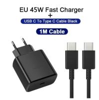 Cargador USB Type C de 45 W, Adaptador de viaje Europeo para Samsung Galaxy S24, S23, S22, S21 Ultra Plus, A25, A15, A53, A52, A14, iPhone Pixel, cable de datos de 2 M, Negro - details 0