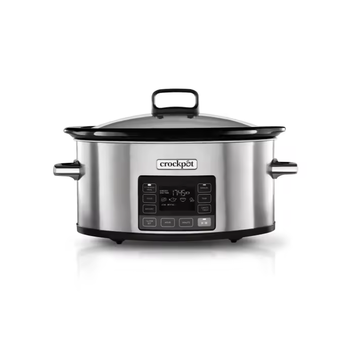 Crock-Pot Crockpot Olla de Cocción Lenta Digital Timeselect 5,6L CSC066X - Cocina Lenta y Fácil - Programador Digital - Mantener Caliente - Apta para Horno y Lavavajillas - 1