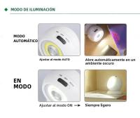 Lámpara De Pared Magnética Con Sensor De Movimiento PIR Luz De Noche LED COB 360° Rotativa USB/Batería Para Dormitorio Baño Cocina - details 10
