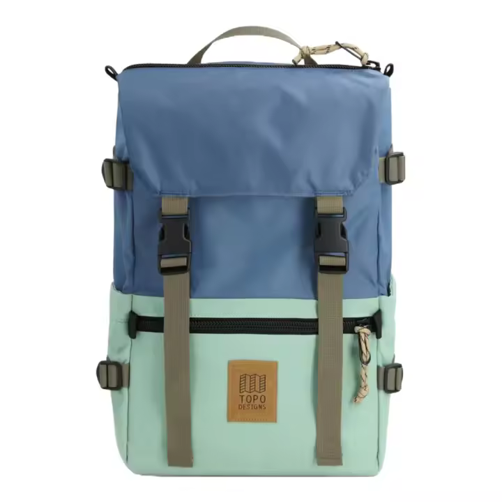 Mochila Verde y Azul Topo Designs Rover Pack Classic 20L Stone Blue Ash Green - 1