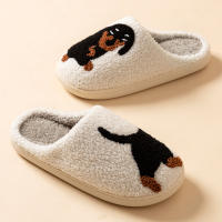 Zapatillas De Mujer De Dachshund Lindo Y Divertido Para Interior Cómodas Y Cálidas De Algodón Suave Con Plush Invierno Zapatos De Piso - details 4