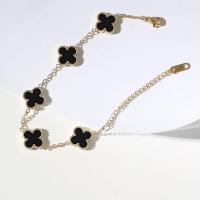Pulsera chapada en oro de 18 quilates con trébol de oro para mujer, pulseras de la suerte de cuatro hojas, joyería de moda, regalos de cumpleaños para mujeres - details 2