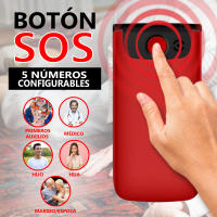 Funker C200 Comfort 4G - Teléfono móvil 4G Volte de Tapa para Mayores, Botones y Teclas Grandes, fácil de Usar, botón SOS, USB-C, 3 memorias directas, Bateria 1000mAH (Rojo) - details 2