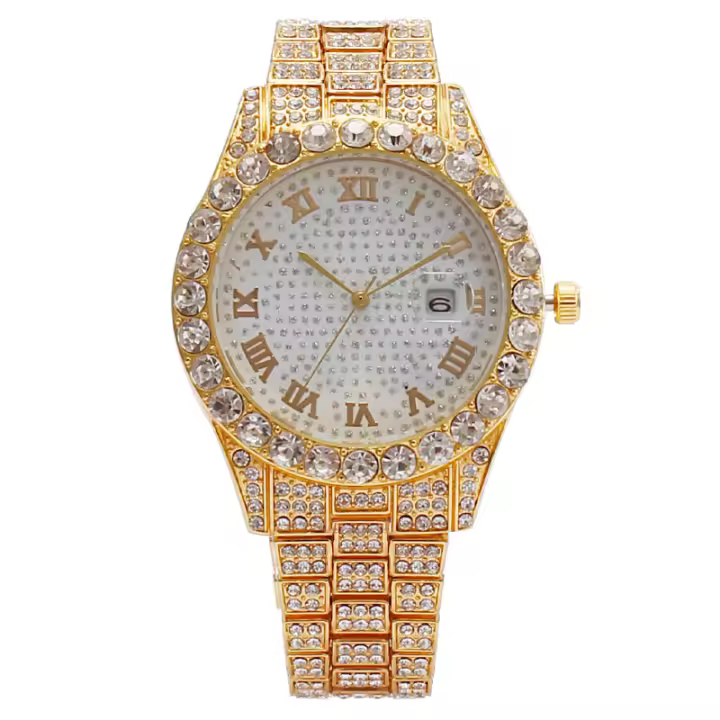Reloj para mujer con estrellas, letras romanas, piedras brillantes, lleno de diamantes, un reloj de lujo y elegancia para la mujer - 1