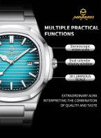 Reloj De Hombre PENGAGAR Lujo Militar Quadrado Impermeable Luminoso Con Fecha Y Día De La Semana Acero Inoxidable Reloj De Cuarzo Con Estuche - details 3