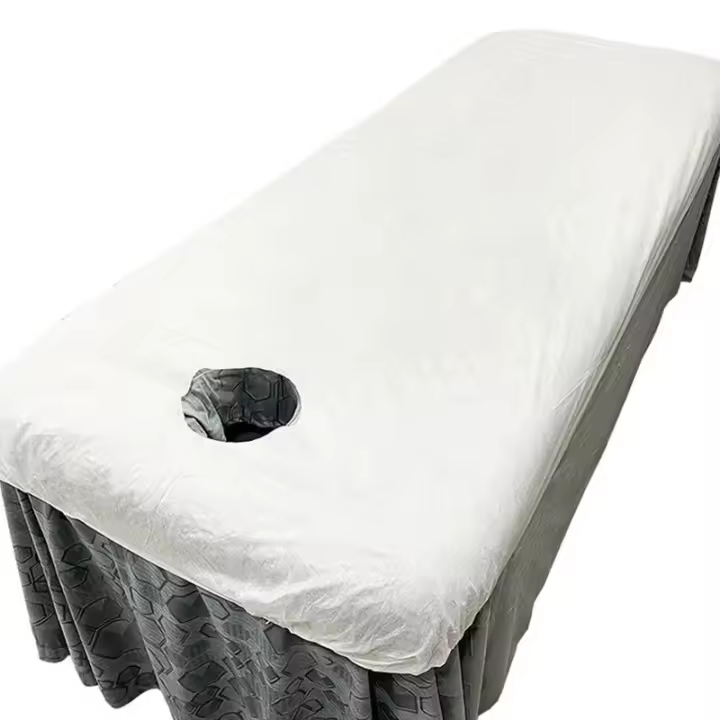 10pcs Fundas De Cama Desechables Para Salón De Belleza Spa Masaje Suaves Tejido No Tejido Transpirable Con Agujeros Elásticas - 1