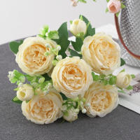 1pc Artificial Flor De Paeonia En Tela De Seda Para Decoración Falsa Flor Bouquet De Plástico Para Casamiento Fiesta En Casa - details 15