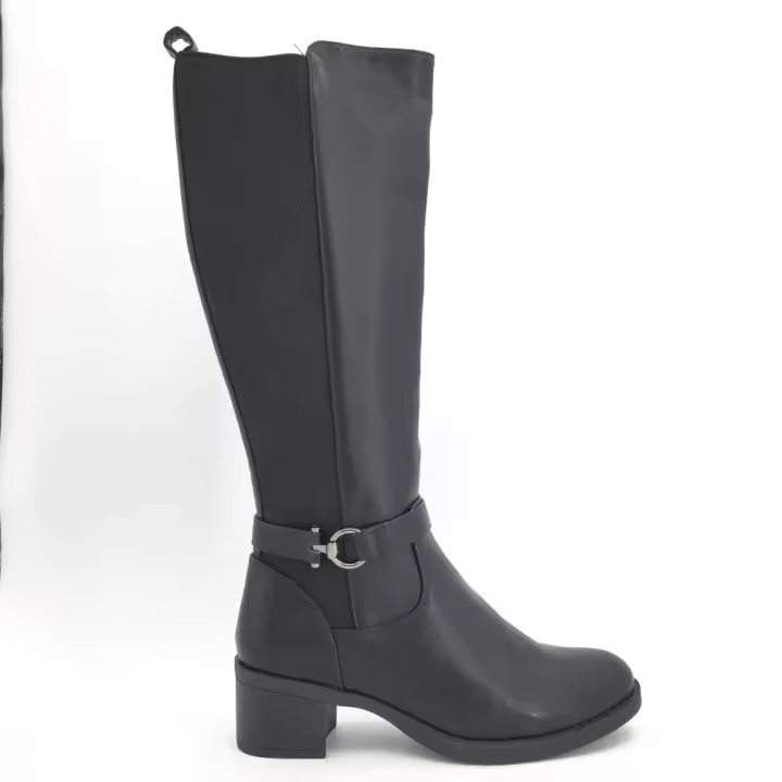 Bota de Amarpies para mujer, mod.27258, Bota alta con cremallera y elástico lateral con tacón cuadrado y plantilla acolchada muy cómoda - 1