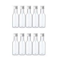 10Pcs Botellas De Licor Miniatura 50ml Plástico Con Tapas De Color Plateado/Oro/ Negro Para Alcohol Shot Refillable - details 1