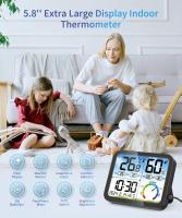 Medidor De Temperatura Y Humedad Digital LCD Estándar Y Colgante Para Interior Sensor De Humedad Estación Meteorológica Monitor De Clima - details 1