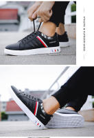 Zapatos Para Hombre Blanco Moda 2024 Cuero Cómodo Casual Planos Tallas Grandes Jóvenes Escuela Patinaje Zapatillas - details 29