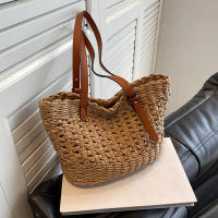 Bolso De Hombro Para Mujer Casual De Rotura Gran Capacidad Tejido De Paja De Verano Bolso De Playa Bolso De Viaje Para Dama - details 13