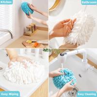 2PC Pelota De Toalla Para Secar Manos Con 2 Gancho Super Absorbente Microfibra Suave Para Baño Y Cocina Suministros De Salud - details 10