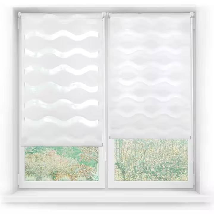 Estor Enrollable Noche y Día Modelo LUNA – Estor Noche y Día Fácil Instalación Pared o Techo - Estor Ventana Doble Tejido Anti-Deshilachado – Estor Enrollable Día y Noche para Ventanas - 1